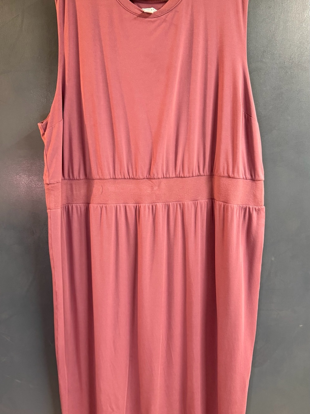 Sleeveless Mauve Pink Gathered Waist Dress - Brand: